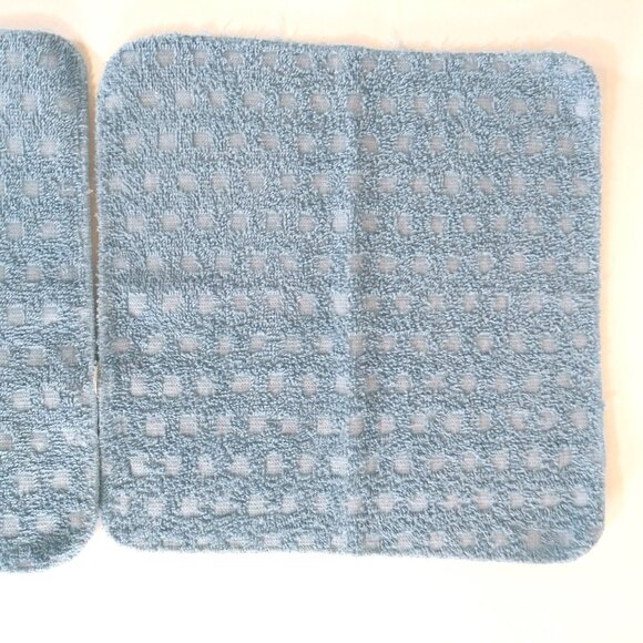 Vintage 1980s Stevens Solid Blue Washcloth 2 Count Bath Home Accents - Picture 5 of 5